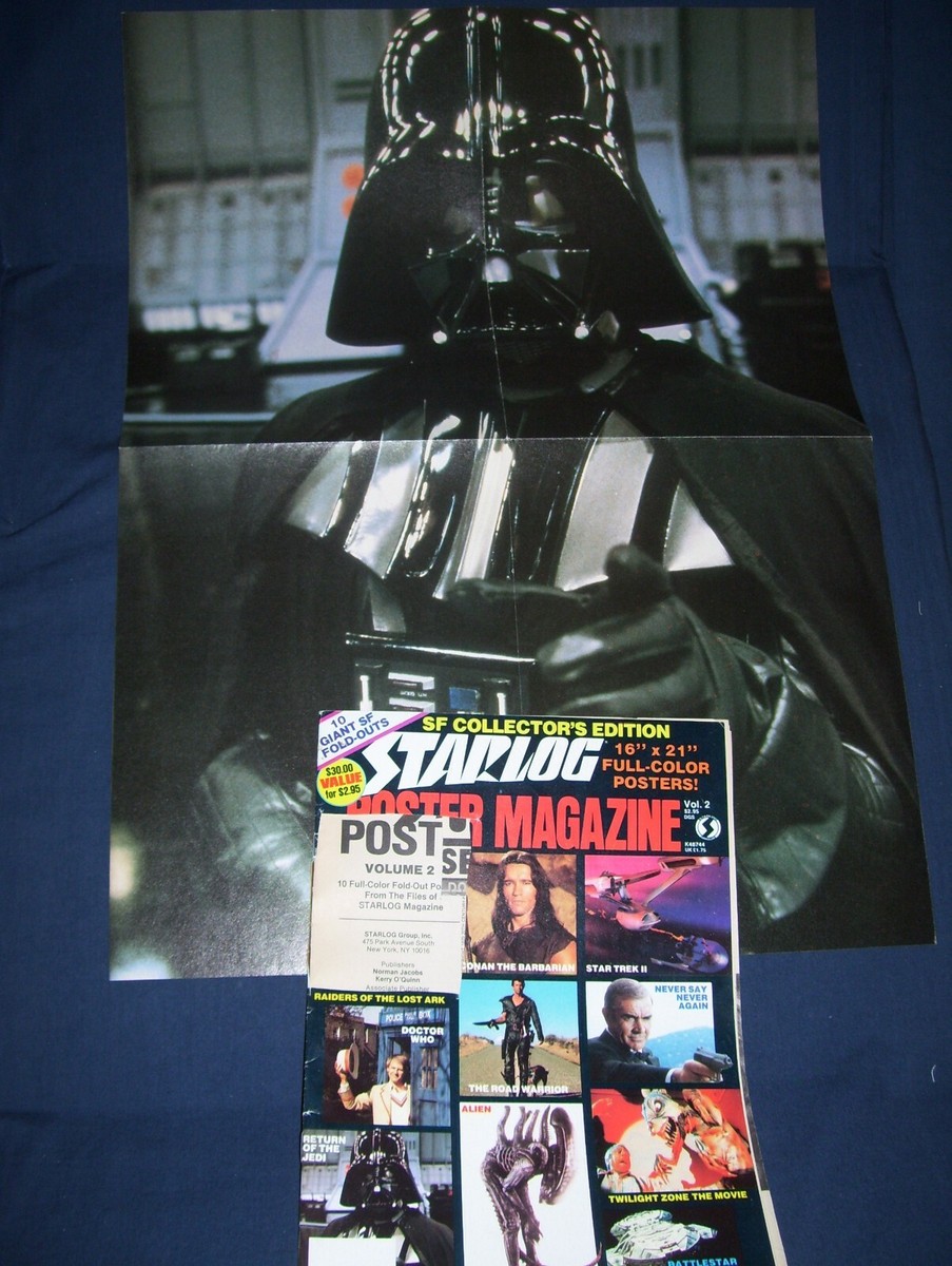 Darth Vader and James Bond Dual Sided Starlog Poster with