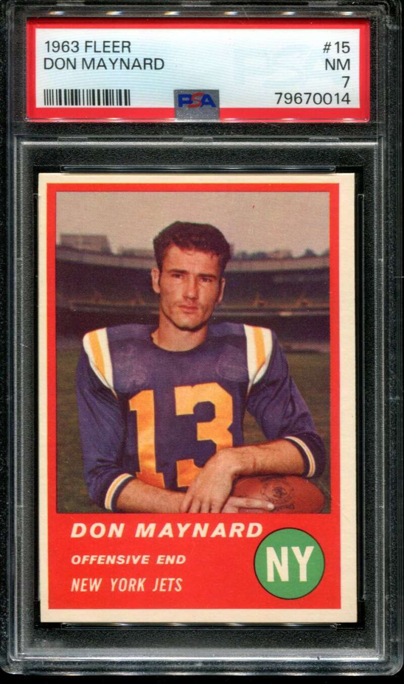 1963 Fleer Football #015 Don Maynard PSA 7 NM  (P79670014)