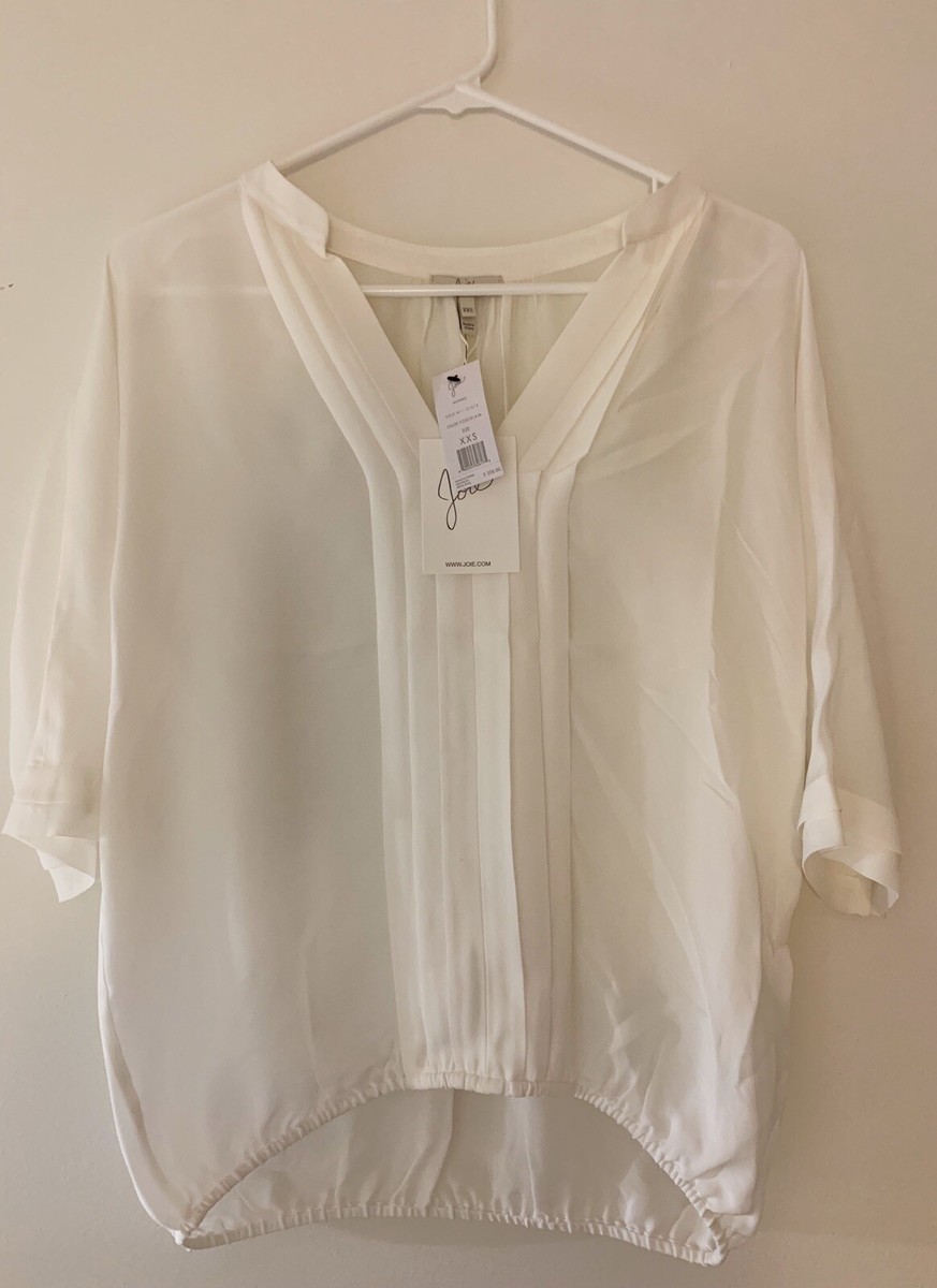 NEW with TAG Joie Silk Marru Blouse XXSmall Color Porcelain White