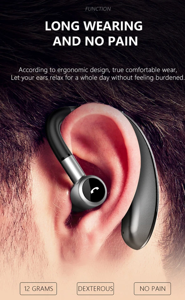 Wireless Headset Headphone Bluetooth Stereo Earphone with Mic Noise Cancelling - Image 4 of 4