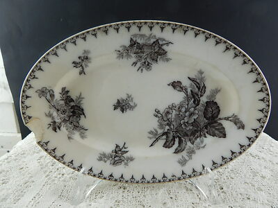 Antike Tablett Keramik Sarreguemines U&c Sammlung Flore 1800 Art Nouveau