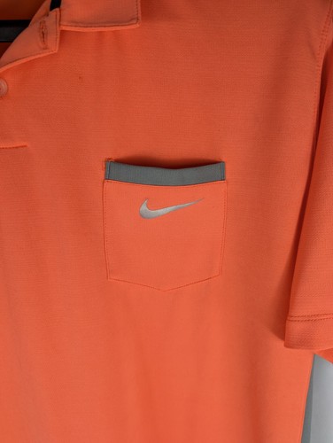 Nike Golf Polo Shirt Size 2XL Orange Gray Tour Performance Dri-Fit Short Sleeve - Picture 6 of 14