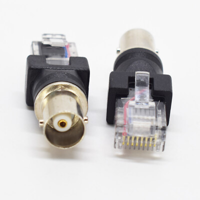 10pcs BNC Female to RJ45 Male Adapter Coaxial Barrel Coupler Adapter Connector