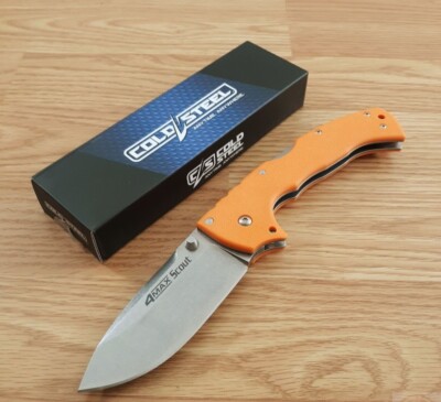 CS62RQORSW Cold Steel 4-Max Scout AUS-10A Blade Orange Griv-Ex Handles Lockback