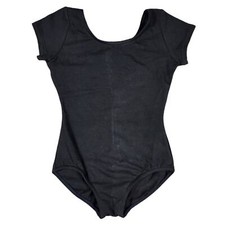 Capezio Girls Short Sleeve Leotard Size Medium Black