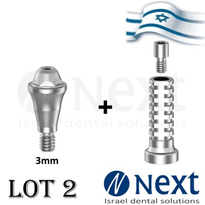LOTx2  Straight Multi Unit Hiossen Regular Fit titanium Sleeve 3 mm