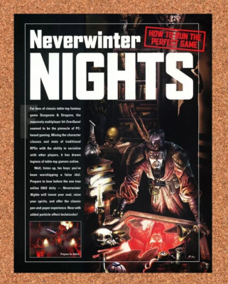 2001 Neverwinter Nights PC Original Advertisement / Retro Wall Art v2