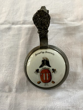 Porzellandeckel in Zinnfassung - Freiwillige Feuerwehr - um 1900