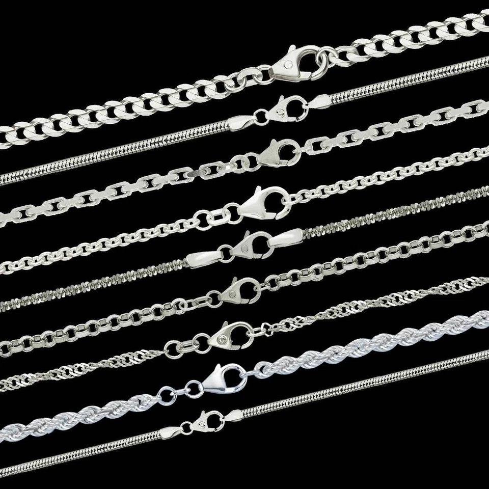 Massive 925 Silberkette Panzerkette Ankerkette Singapurkette Schlangenkette echt - Bild 2 von 4