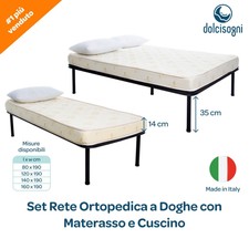 Set Rete Ortopedica a Doghe con Materasso e Cuscino - Più misure - Made in Italy