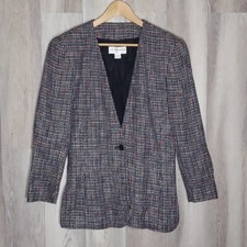 Liz Claiborne Vintage Womens 10 Tweed Multicolored Lined Blazer Professional
