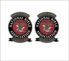 NRA Life Member Patch Logo Guns Decal Replica Stickers 1 Pair p23 Same Day Ship