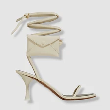 $675 Neous Women's Ivory Mintaka Leather Slingback Sandal Shoes Size 37