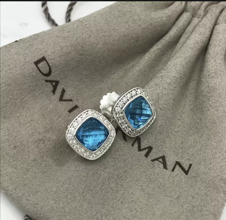 Chatelaine Drop Earrings in Sterling Silver with Prasiolite Blue Topaz  and Peridot  David Yurman