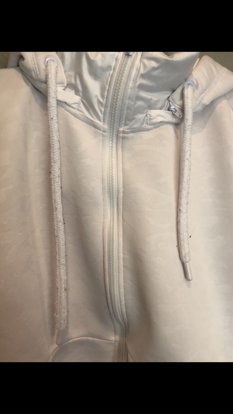 Fabletics Full Zip White On White Camouflage Hood… - image 2