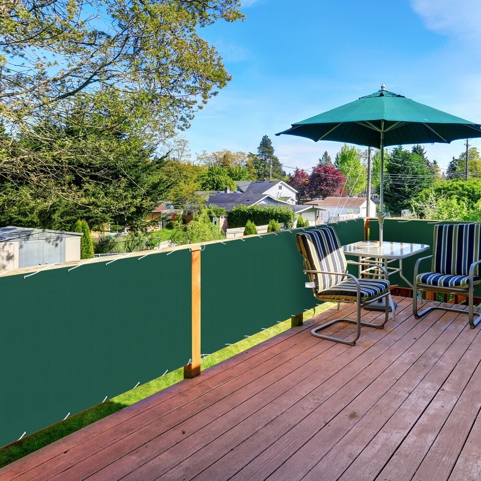 Balkon Sichtschutz 50x900 Cm – Blickdicht, Wind- Und UV-geschützt, Einfach Montierbar (Dunkelgrün)