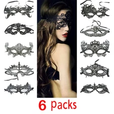 Cytherea 6 Packs Sexy Black Lace Eye Face Mask Masquerade Party Halloween Prom 