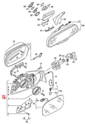AUDI EXTERIOR MIRROR MOUNTING ELECTRIC BLACK 8T8857409K3FZ ORIGINAL NO DUTIES