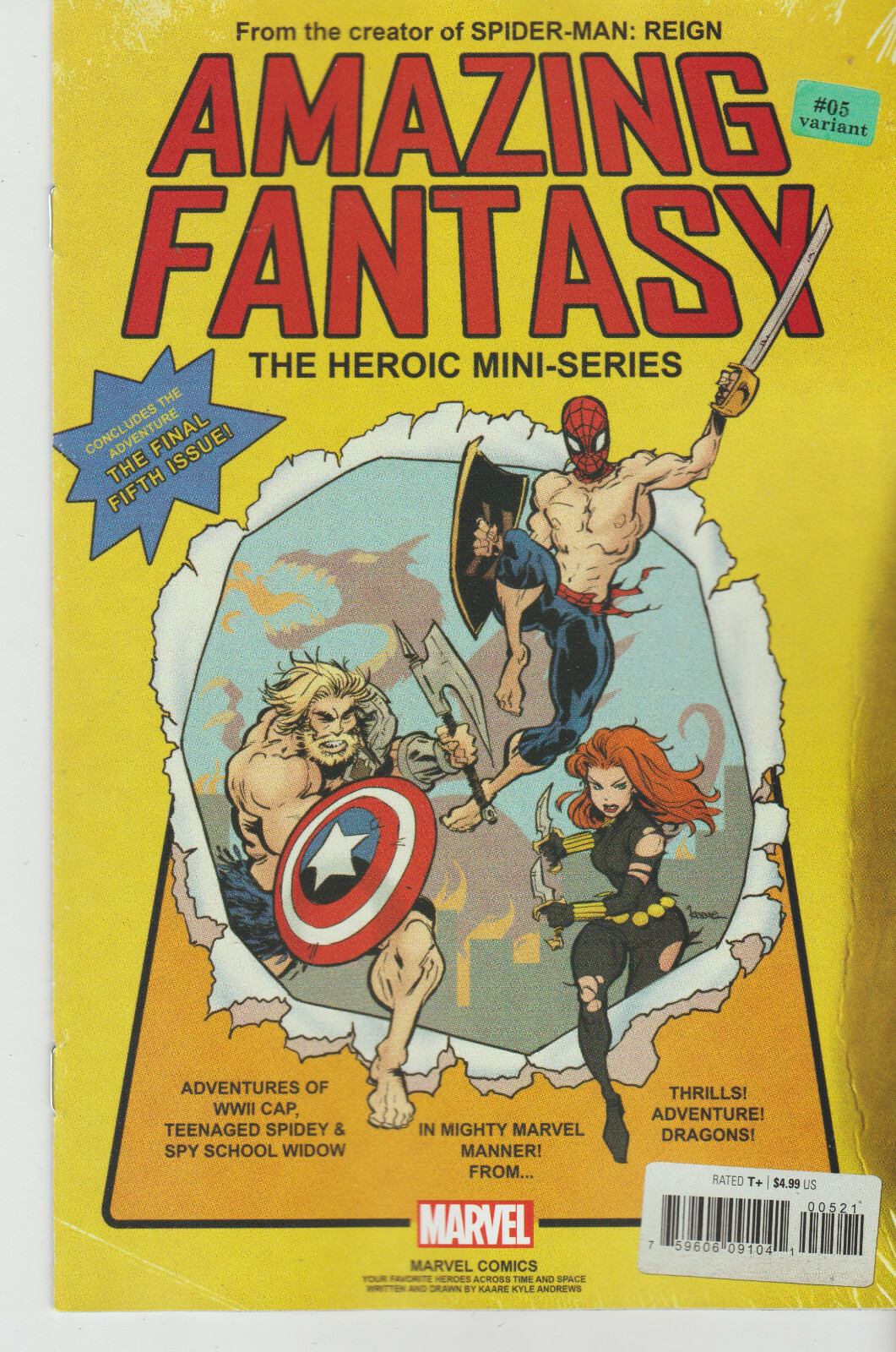 MARVEL COMICS AMAZING FANTASY #5 FEBRUARY 2022 ANDREWS VARIANT 1ST PRINT NM