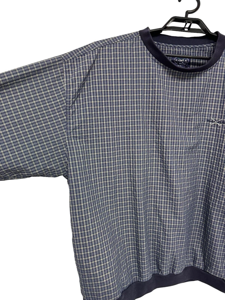 Мужской легкий спортивный пуловер Eagle Golf с длинным рукавом в клетку размер XL - Изображение 4 из 4