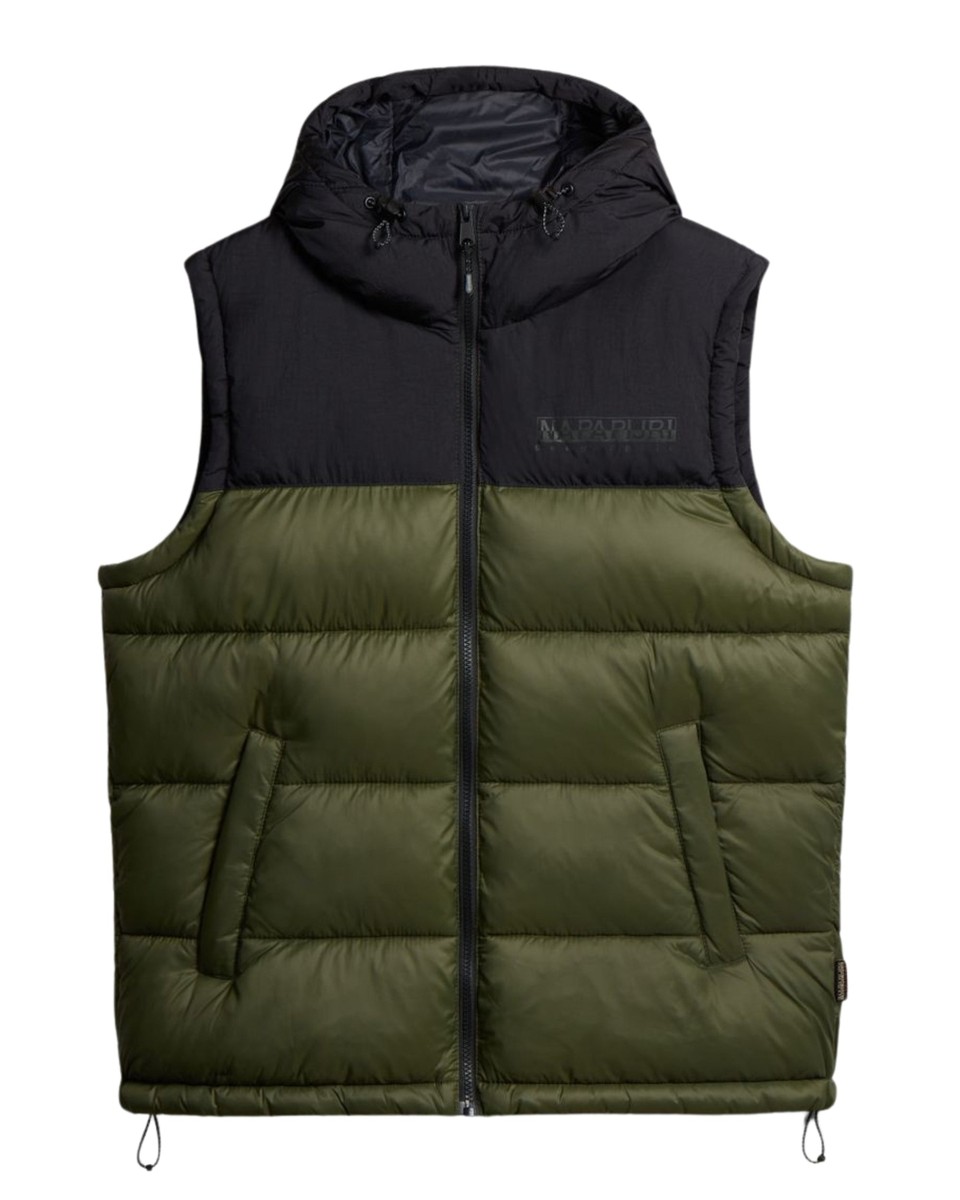 Veste Gilet Napapijri A-Hornelen Homme Synthétique Vert Militaire