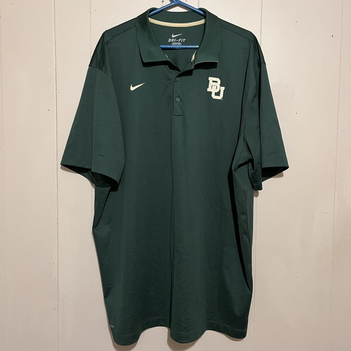 Nike Baylor University Polo Shirt Mens Sz 3XL Green Golf Dri Fit