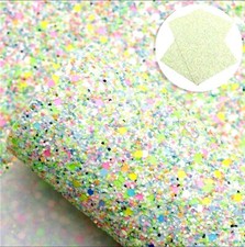 Chunky glitter FAUX LEATHER SHEET 8.75" x 12" 1106647 Mixed Fluorescent