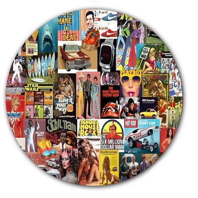 1970s Art Collage #1 Soul 7'' inch Slipmat Portablism Turntable Slip Mat DJ x1
