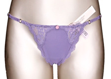 Victoria's Secret Dream Angels NWT Medium Purple V String Thong Panty Adjustable