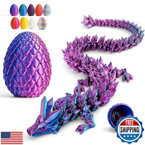 Cessfle 3D Printed Dragon Egg, Dragon Eggs with Dragon Inside, Easter Basket