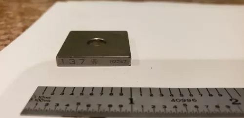 .137" Mitutoyo Square Steel Gage Gauge Block, Unknown Grade