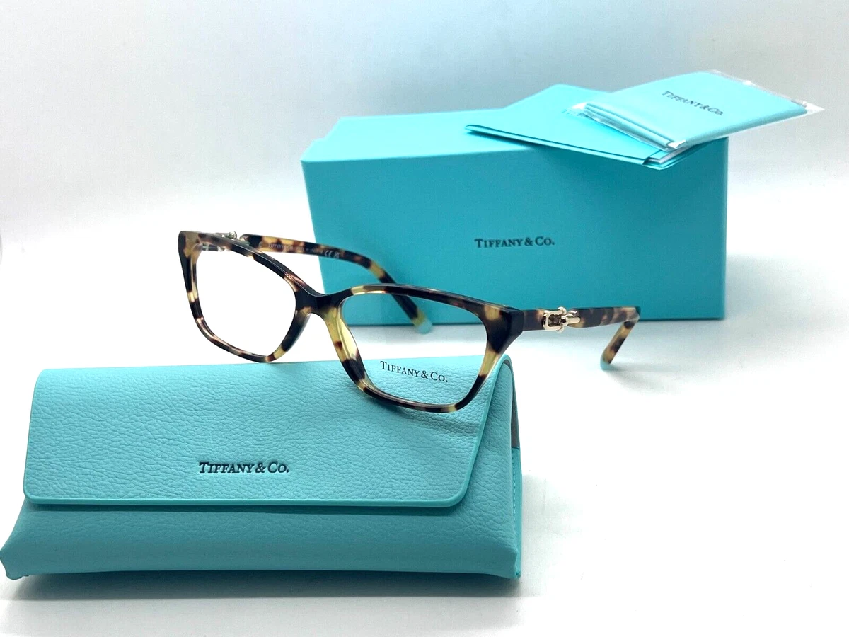 Tiffany Co Eyeglasses Frames TF 2229 8064 53 15 140 Yellow Havana Italy NIB