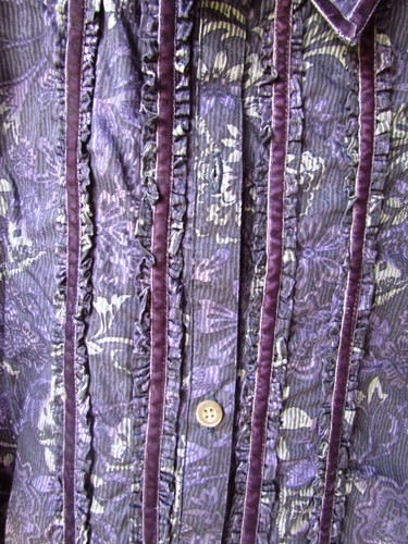 NWT Womens Roper Button Long Sleeve Purple Print Western Shirt sz. XL 100% Cotto - Picture 4 of 9