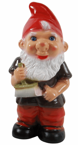 Gartenzwerg Deko Garten Figur Zwerg Maler mit Pinsel aus Kunststoff H 29 cm - Bild 1 von 5