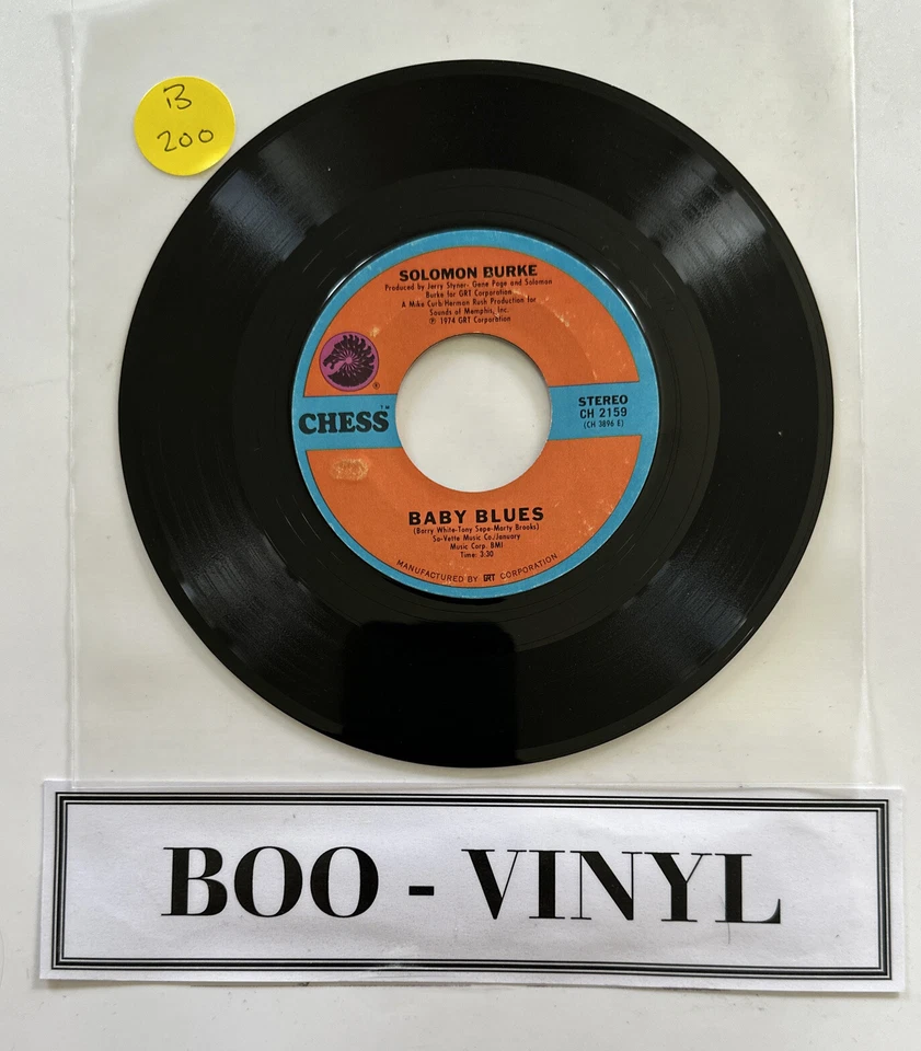 Solomon Burke - Baby Blues 7” Soul Funk Vinyl Record US Import Ex Condition  - Image 3 of 4