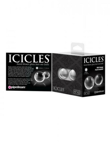 Icicles No 42 Glass Ben Wa Balls Medium Clear Vaginal Tightening Kegel Exercise - Picture 9 of 9