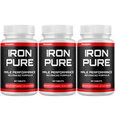 Iron Pure Male Performance Supplement, 3 Bottles Genuine Energy Support
