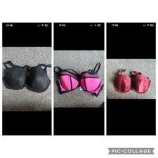 Bundle of 3 size 40DD black, burgundy, pink all great condition
