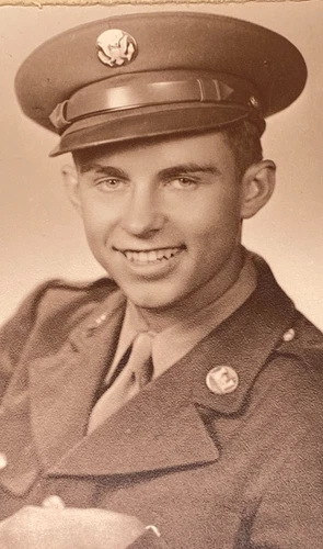 WW2 US Army Soldier Portrait Root Studios Chicago 1940s Military Photograph