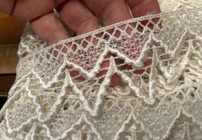 vintage 2โ rayon lace trim dyeable 1yd ivory made in USA