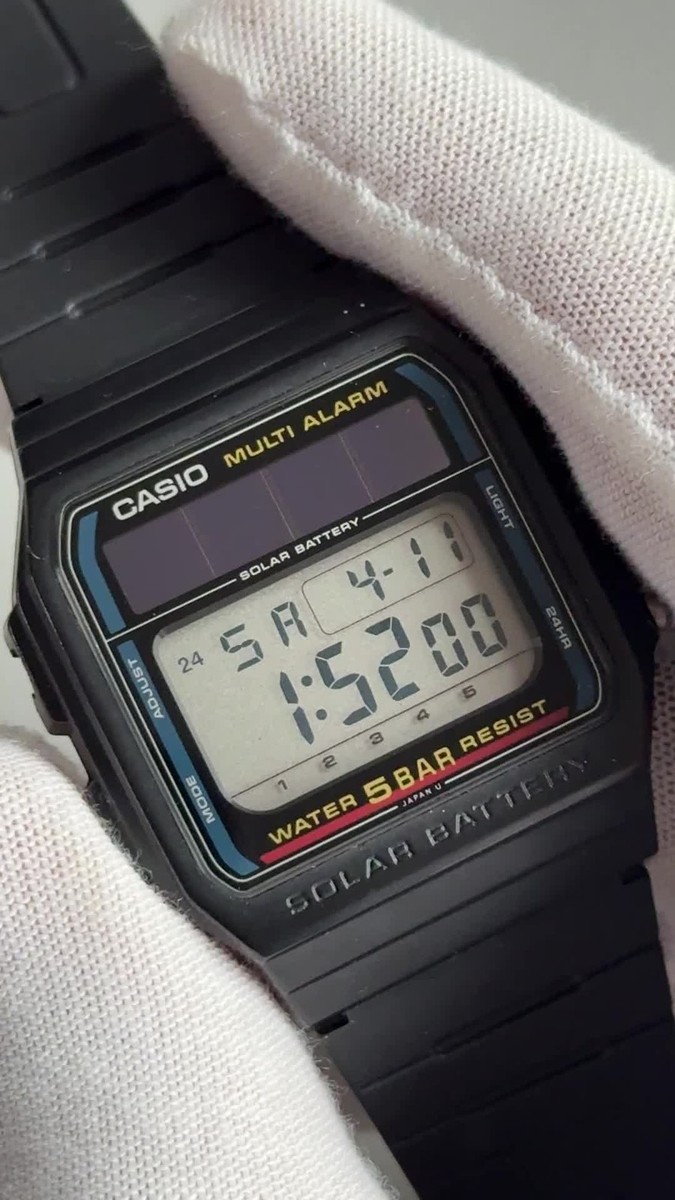 Casio WL-10 Solar Battery Digital Men's Watch Module 617 Made In