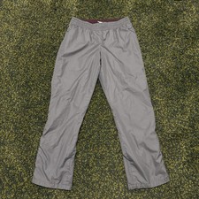 Vtg Y2K Grey Maroon Nike Nylon Track Athletic Pants Womens Size Medium 8-10