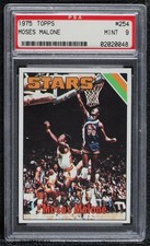 1975-76 Topps Moses Malone #254 PSA 9 MINT HOF uk2