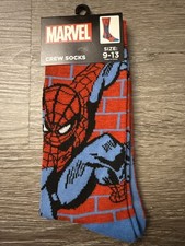 Marvel Spider-Man Crew Socks 1 Pairs Disney - New Sz 9-13
