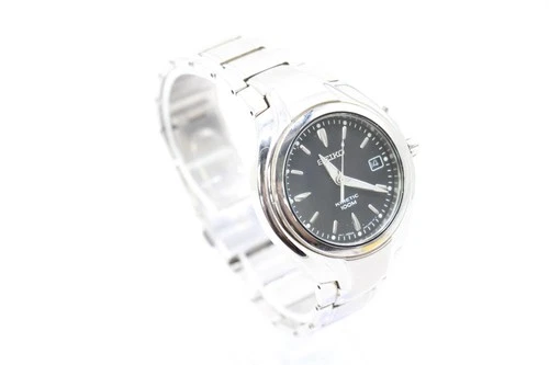 F Vintage Boxed Gents Seiko Kinetic 5M62-0AZ0 100m Date Running But Low Battery