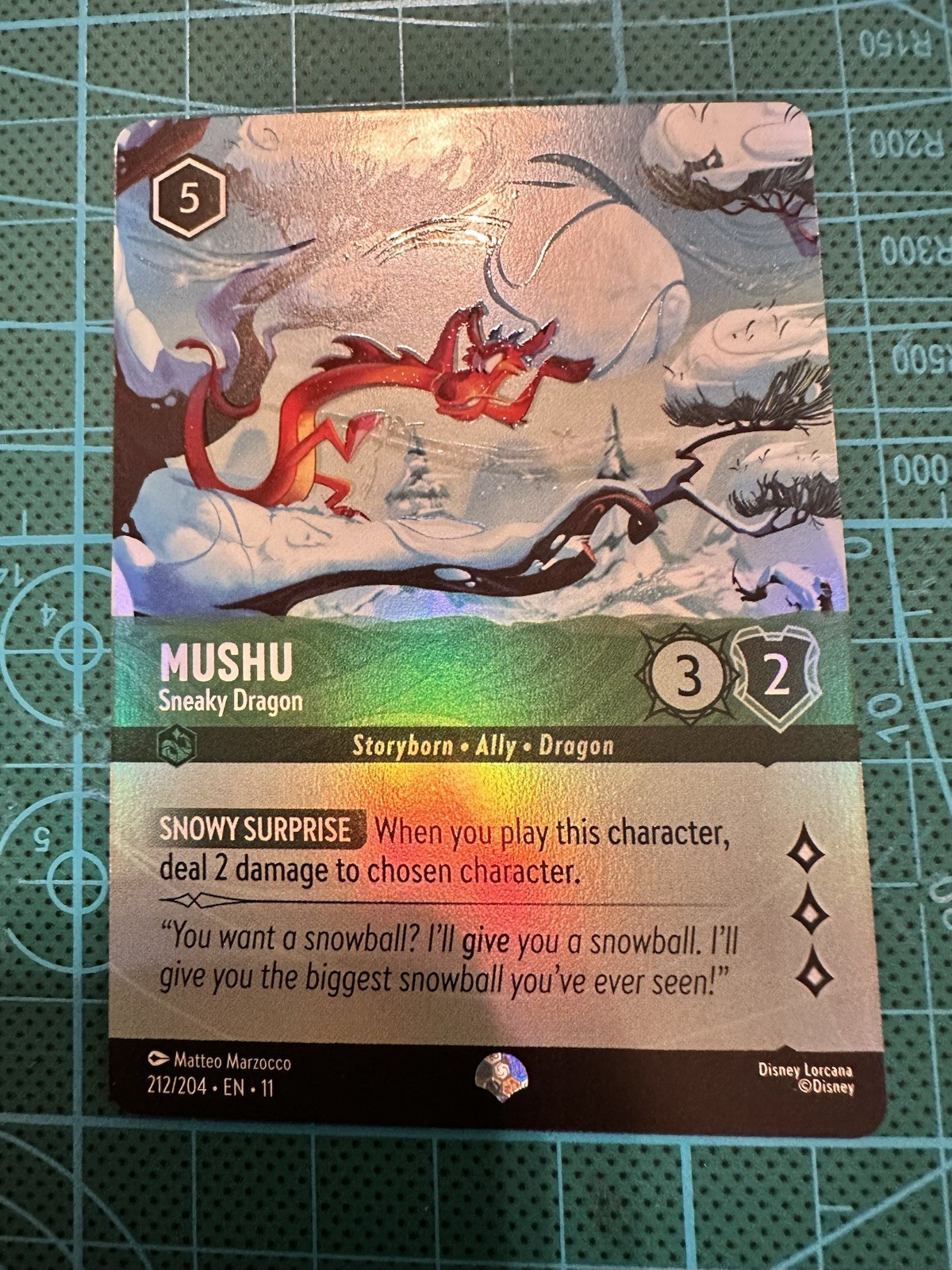 Mushu - Sneaky Dragon (Epic) 212/204 Winterspell Holo