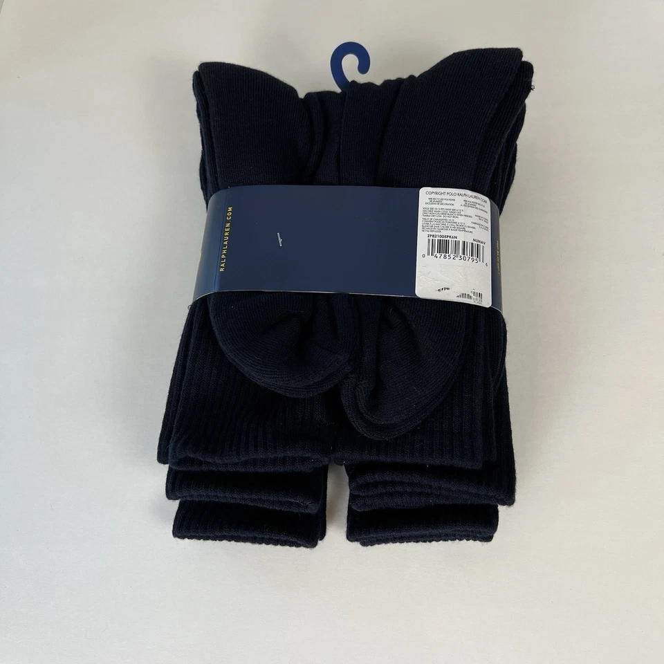 Polo Ralph Lauren Classic Sport 6 pair navy blue sock 10-13 shoe 6-12.5 - Image 2 of 2