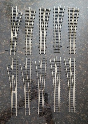 Lot of (10) Peco & Atlas Small Left Hand & Right Hand HO/OO Gauge Track 