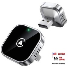 2 in 1 Wireless CarPlay and Android Auto Adapter, Easy Setup Plug and Silver
