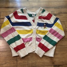 Disney 100 Anniversary Striped Retro Cardigan With Mickey Mouse Patch